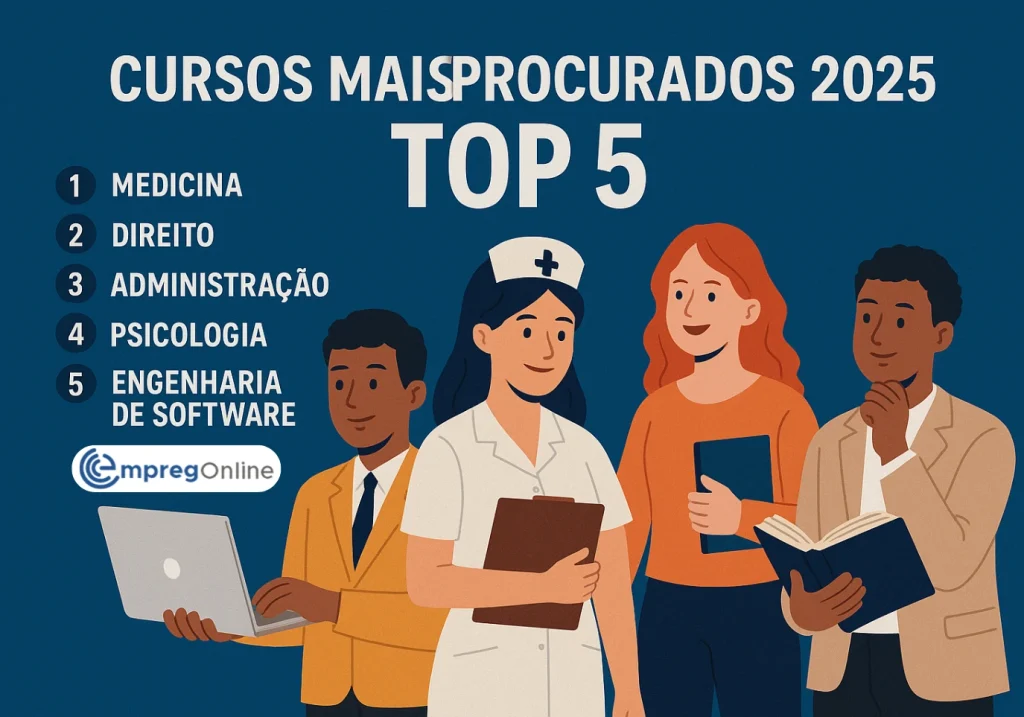 Cursos mais procurados 2025 - Confira o Top 5 - Emprego Online